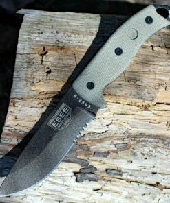 Best reviews of 🛒 ESEE Knives ESEE Cutlery Model 5, Green Canvas Micarta, Black Blade, Kydex Sheath, Combo Edge 🤩
