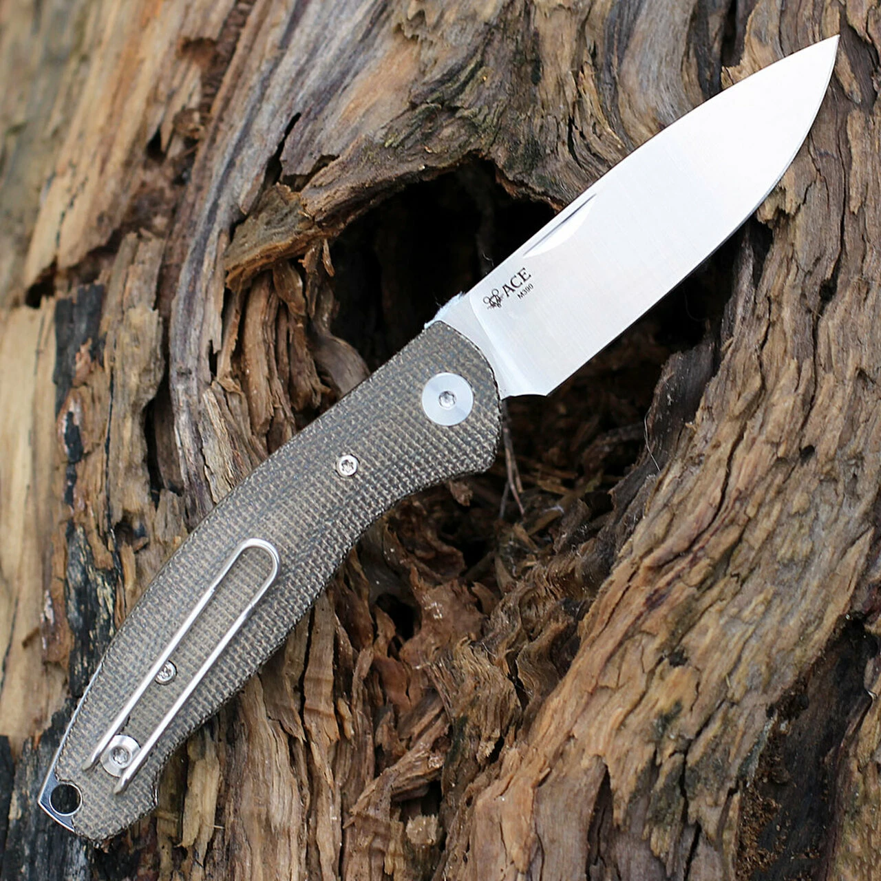 Brand new 🤩 GiantMouse ACE Farley Slipjoint - Green Canvas Micarta (2.8" M390 Satin) 👏 2 Brand new 🤩 GiantMouse ACE Farley Slipjoint - Green Canvas Micarta (2.8" M390 Satin) 👏 - Image 2