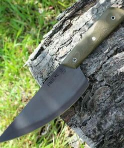 Wholesale 👏 Tops Frog Market Special XL FMS-XL, Black River Wash 1095 Steel, Green Canvas Micarta 🔥