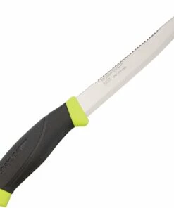 Promo ✨ Mora Fishing Comfort Scaler, 5 3/4" Stainless Blade, Black Rubber Handle with Lime Green Trim ⌛