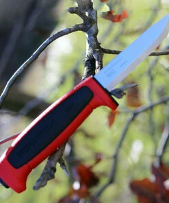 Cheap 🌟 Mora Basic 511, 3.5" Carbon Steel Plain Blade, Black/Red Polypropylene Handle ✨