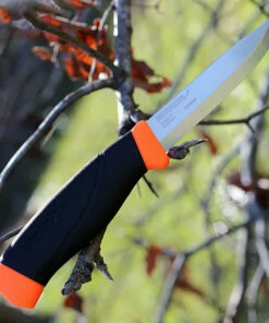 Budget 🎉 Mora Companion Heavy Duty, 4" Carbon Steel Plain Blade, Black/Orange Rubber Handle 😀