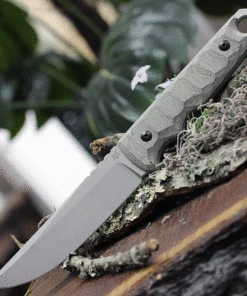 Best Pirce 😍 Fox Knives USA Ryu Tactical Fixed Blade FOX634MOD, 5.3" Niolox Stonewash Plain Blade, Green Micarta Handle 🧨