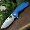 Buy 🎉 Honey Badger Knives Large Flipper HB1004, 3.63" 8Cr13MoV Satin Drop Point Plain Blade, Blue FRN Handle 🔔