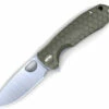 Best Pirce 🎉 Honey Badger Knives Small Flipper HB1023, 2.81" 8Cr13MoV Satin Drop Point Plain Blade, Green FRN Handle 🔔