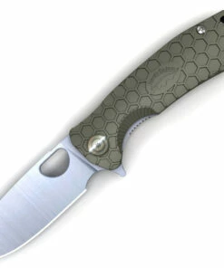 Best Pirce 🎉 Honey Badger Knives Small Flipper HB1023, 2.81" 8Cr13MoV Satin Drop Point Plain Blade, Green FRN Handle 🔔