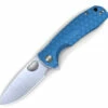 Hot Sale 👍 Honey Badger Knives Small Flipper HB1024, 2.81" 8Cr13MoV Satin Drop Point Plain Blade, Blue FRN Handle 😀
