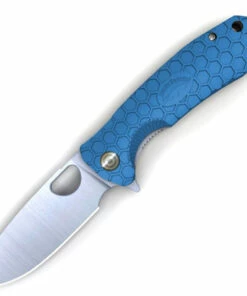 Hot Sale 👍 Honey Badger Knives Small Flipper HB1024, 2.81" 8Cr13MoV Satin Drop Point Plain Blade, Blue FRN Handle 😀