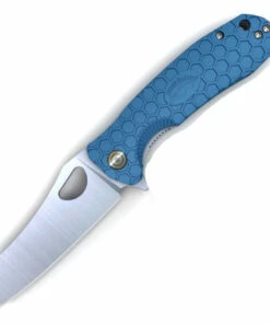 Cheapest 👍 Honey Badger Knives Medium Warncleaver Flipper HB1041, 3.19" 8Cr13MoV Satin Warncleaver Plain Blade, Blue FRN Handle 😀