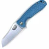 Coupon 🌟 Honey Badger Knives Medium D2 Warncleaver Flipper HB1164, 3.19" D2 Satin Warncleaver Plain Blade, Blue FRN Handle (Silver Clip, Silver Backspacer) 🧨