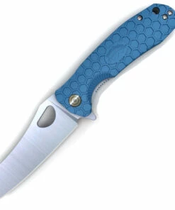 Coupon 🌟 Honey Badger Knives Medium D2 Warncleaver Flipper HB1164, 3.19" D2 Satin Warncleaver Plain Blade, Blue FRN Handle (Silver Clip, Silver Backspacer) 🧨