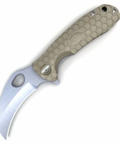 Budget 😀 Honey Badger Knives Medium Claw Flipper HB1122, 3.0" 8Cr13Mov Claw Blade, Tan FRN Handle 🔔