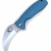 New 🌟 Honey Badger Knives Large Claw Flipper HB1137, 3.38" 8Cr13Mov Claw Plain Blade, Blue FRN Handle 🌟