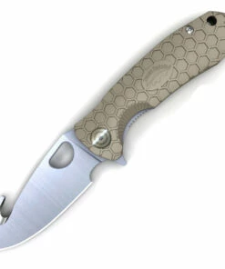 Coupon 💯 Honey Badger Knives Large Hook Flipper HB1252, 3.63" 8Cr13Mov Hook Blade, Tan FRN Handle 🧨