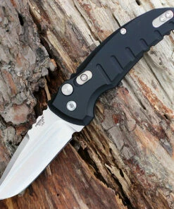 Outlet 🌟 Hogue 24110 A01-Microswitch, 2.75" Drop Point Plain Blade, Black Aluminum Handle ✨