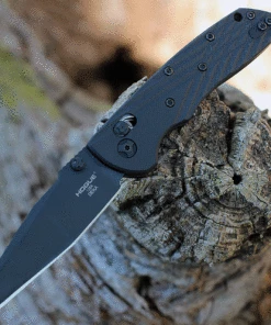 Flash Sale 🎁 Hogue Deka ABLE Lock Folding Knife, 24266, 3.25" CPM-20CV Black Cerakote Modified Wharncliffe Blade, Black G10 with Crosshatch Texture Handles 😀