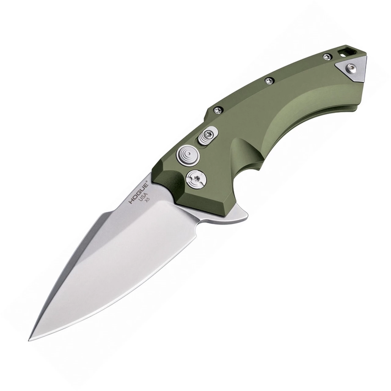 Outlet 🎉 Hogue 34571 X5 Folder, 3.5" CPM154 Plain Blade, OD Green Aluminum Handle 🤩 1 Outlet 🎉 Hogue 34571 X5 Folder, 3.5" CPM154 Plain Blade, OD Green Aluminum Handle 🤩