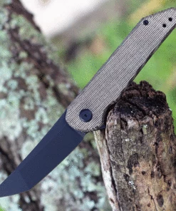 Discount 👍 Jake Hoback Knives Jake Hoback Radford HOB019MGD, 3.25"CPM-20CV Stonewashed Plain Blade, Natural Canvas Micarta Handles 👍