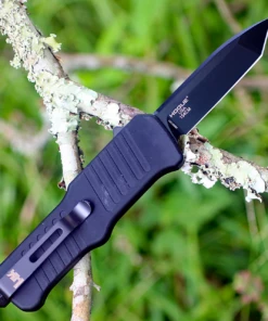 Best Sale 🤩 HK Knives HK Mini Incursion OTF Automatic, 2.95" Black PVD Tanto Blade, Matte Black Aluminum Frame-54046 ✨ -Automatic Knives shop image 01676.1572557129