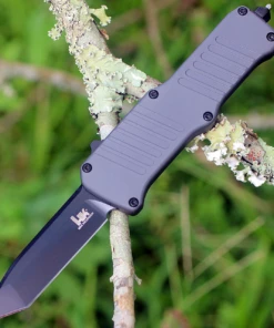 Buy ✨ HK Knives HK Mini Incursion OTF Automatic, 2.95" Black PVD Tanto Blade, Matte Grey Aluminum Frame-54042 👏