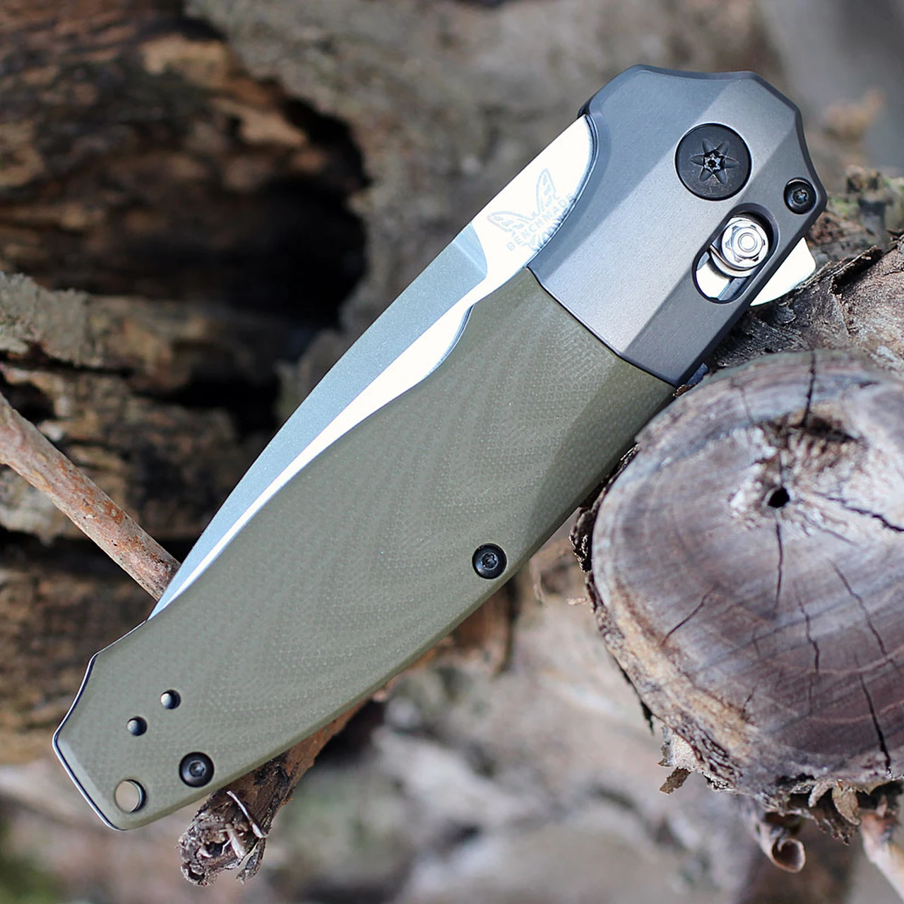 Cheapest ๐งจ Benchmade Knives Benchmade 496 Vector Assist Flipper, 3.6" CPM-20CV Satin Blade, Contoured OD Green G10 Handle ๐ 3 Cheapest ๐งจ Benchmade Knives Benchmade 496 Vector Assist Flipper, 3.6" CPM-20CV Satin Blade, Contoured OD Green G10 Handle ๐ - Image 3