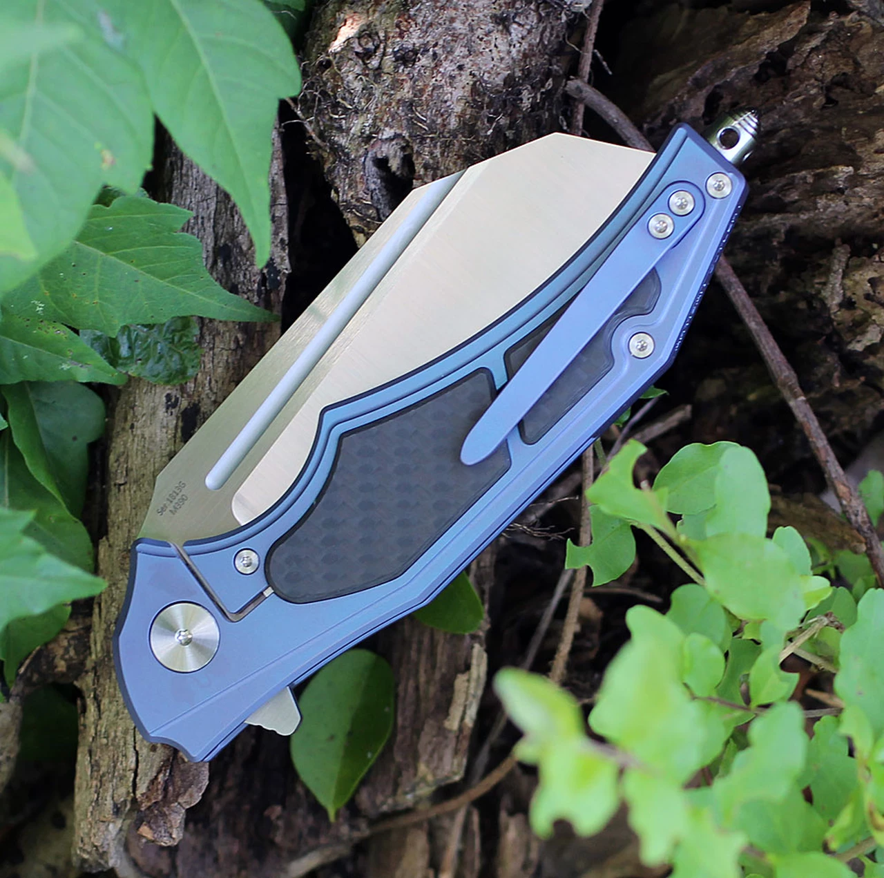 Best deal 👍 Artisan Cutlery Artisan Apache ATZ1813GBUM, 3.82" M390 Plain Blade, Blue Titanium/Carbon Fiber Handle 💯 3 Best deal 👍 Artisan Cutlery Artisan Apache ATZ1813GBUM, 3.82" M390 Plain Blade, Blue Titanium/Carbon Fiber Handle 💯 - Image 3