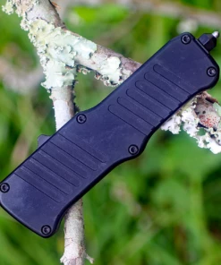 Best Sale 🤩 HK Knives HK Mini Incursion OTF Automatic, 2.95" Black PVD Tanto Blade, Matte Black Aluminum Frame-54046 ✨ -Automatic Knives shop image 97401.1572557129