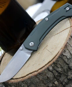 Discount 👏 GiantMouse ACE Iona Liner Lock, 2.9" Stonewashed M390 Drop Point Blade, Green Aluminum Handle 🔥