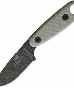 Best Sale 🔥 ESEE Knives Izula II Fixed Blade, 2.875" 1095 Carbon Stonewashed Black Oxide Coated Blade, Micarta Handles, Black Sheath & Clip Plate 👍