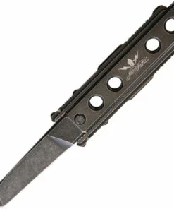 Cheap 🎉 Jesse James Knife Co. Nomad Titanium-JJKC1BS, 4.0 in. Tanto Uddeholm AEB-L Steel Black Stonewash PlainEdge 😍