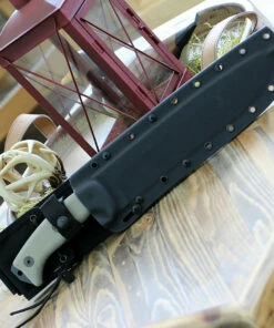 Promo 🔥 ESEE Knives ESEE Junglas Tactical Gray Blade, JUNGLAS-TG, Olive Drab Micarta Handles, Black Kydex Sheath and Cordura Backing 🔔 -Automatic Knives shop junglas TG.1.1 81447.1586893262