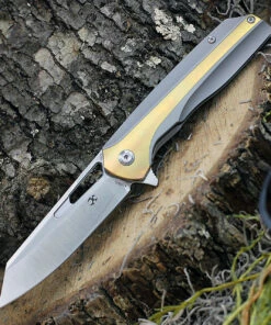 Discount ✨ Kansept Knives K1006A2, Shard Flipper, 3.5" CPM-S35VN Wharncliffe Blade, Gray & Bronze Titanium Handle 😍