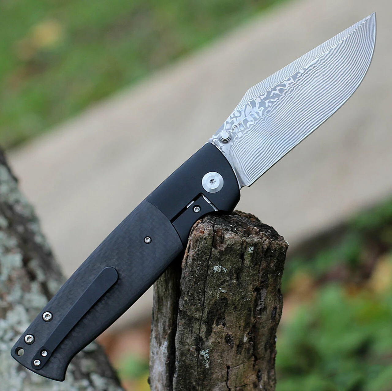 Deals 🔔 Kansept Knives Kansept Shikari - Blk CF & Ti (4" Damascus) K1027A4 🎁 2 Deals 🔔 Kansept Knives Kansept Shikari - Blk CF & Ti (4" Damascus) K1027A4 🎁 - Image 2