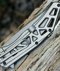 Cheapest 🛒 CRKT K330GGP Gusset, 3.5" 8Cr13MoV Plain Blade, Stainless Handles 🔥 -Automatic Knives shop k330ggp.2 31904.1566585937