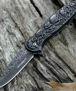 Cheap 🎉 Boker Magnum Dia DE Los Muertos Frame Lock Folder, Blackwash Skull 01SC519N 🛒