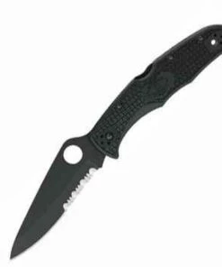 Hot Sale ❤️ Spyderco Knives Spyderco C10PSBBK Endura 4, 3.75" VG-10 Black Combo Blade, FRN Handle 👍