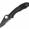 Best deal 👍 Spyderco Knives Spyderco C11PSBBK Delica 4, 2.875" VG-10 Black Combo Blade, Black FRN Handle 🔔