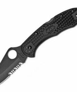 Best deal 👍 Spyderco Knives Spyderco C11PSBBK Delica 4, 2.875" VG-10 Black Combo Blade, Black FRN Handle 🔔