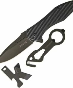 Hot Sale ⭐ Kershaw Knives Kershaw 1317KITX 3-Piece Set, 3.25" Black 3CR13MoV SS, Black SS Handle 💯