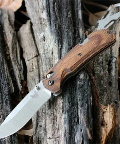 New 👏 Benchmade Knives Benchmade HUNT Grizzly Creek Axis-lock Folder w/ Gut Hook, 15060-2, 3.50 in. CPM-S30V Blade, Wood Handle 🔥