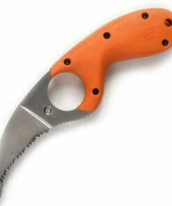 Flash Sale 👍 CRKT 2510ER Bear Claw, 2" AUS6M SS Serrated Blade w/Non-Pointed Tip, Orange Zytel Handle ✔️