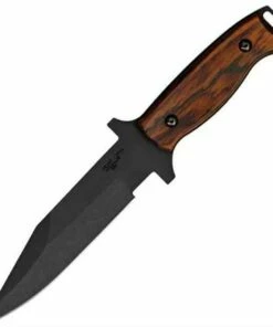 Discount 👍 Bear Ops BC31004 Close Quarter Combat Fixed Blade, 6" 154CM SS Plain Blade Black Titanium Coating, Cocobolo Handle, Nylon Sheath 🔥