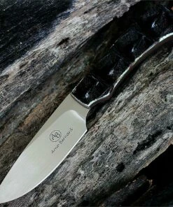 Hot Sale 🧨 Arno Bernard Knives Arno Bernard 3112 Grazer Series Nyala Model, 3.5" N690 SS Plain Blade, Crocodile Hide Handle, Buffalo Leather Sheath ❤️
