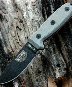 New 👍 ESEE Knives ESEE 3P-MB Plain Edge, Coyote Brown Molded Sheath w/ Black MOLLE Back 😀