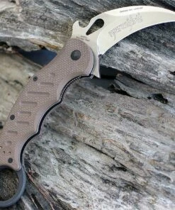 Coupon 🌟 Fox Knives USA FOX Knives Folding Karambit 479ESW, 3.2 in. N690Co Stonewash blade, Dark Earth G10 Handles 💯