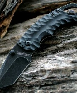 New ❤️ Kershaw Knives Kershaw Shuffle II, 8750TBLKBW, 2.25" 8Cr13MoV SS, Blackwash, Tanto Blade, Black GFN Handle ✨