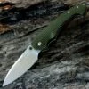 Flash Sale 😀 Kilimanjaro, 910016, Firma folder, 3.2 in. Curved Drop Point Satin Blade, Green Handle ✔️
