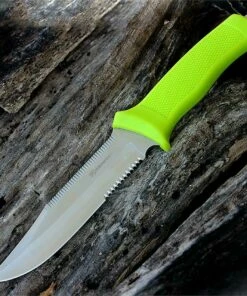 Budget ⭐ Kilimanjaro, 910045, Talbot 11 in. Serrated Fixed Blade with File, Lime Green Rubberized Handle 💯
