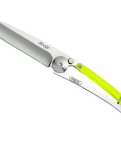 Discount 👏 Deejo Knives Deejo DEE9AP004 Colors 27g, 3.12" 420 SS Plain Blade, Yellow Polycarbonate Handle 🌟