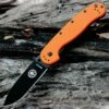 Wholesale 🌟 BRK Avispa Folder, Orange Nylon handles, Black AUS-8 Blade, Plain Edge, Design by Esee Knives ✨